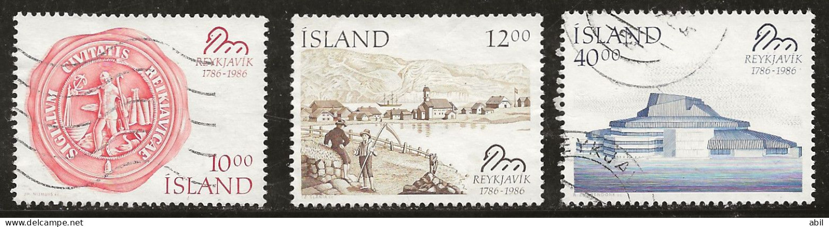 Islande 1986 N° Y&T : 607,608 Et 609 Obl. - Gebraucht