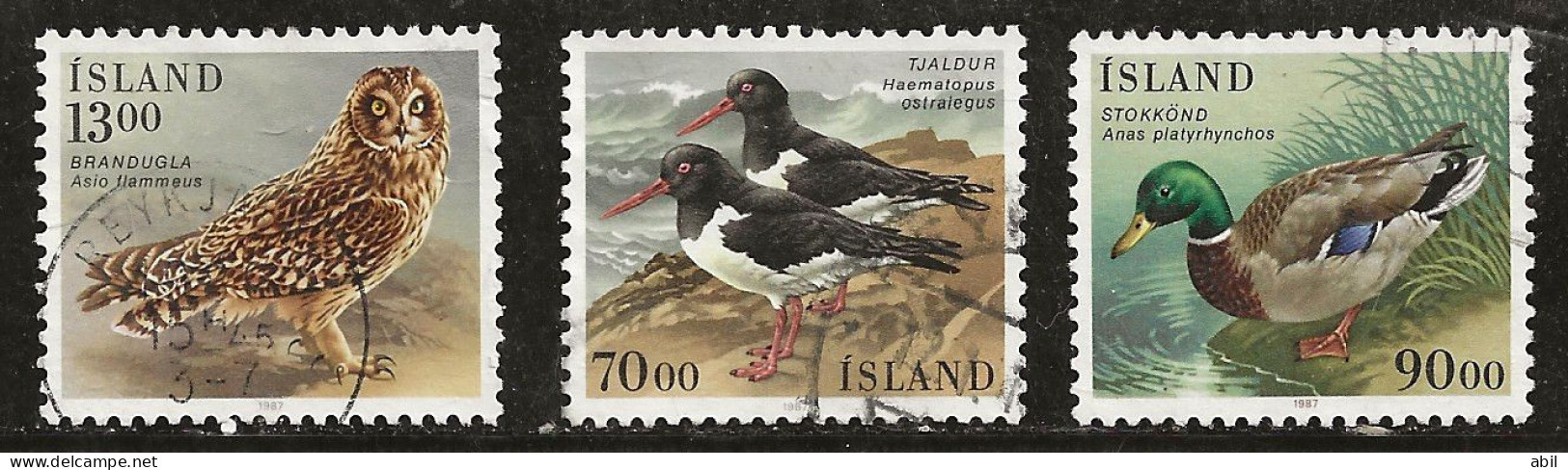 Islande 1987 N° Y&T : 621,622 Et 624 Obl. - Gebruikt