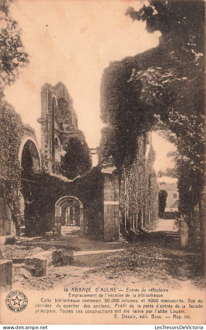 BELGIQUE - Abbaye D'Aulne - Entrée Du Réfectoire - Emplacement De L'escalier De La Bibliothèque - Carte Postale Ancienne - Sonstige & Ohne Zuordnung