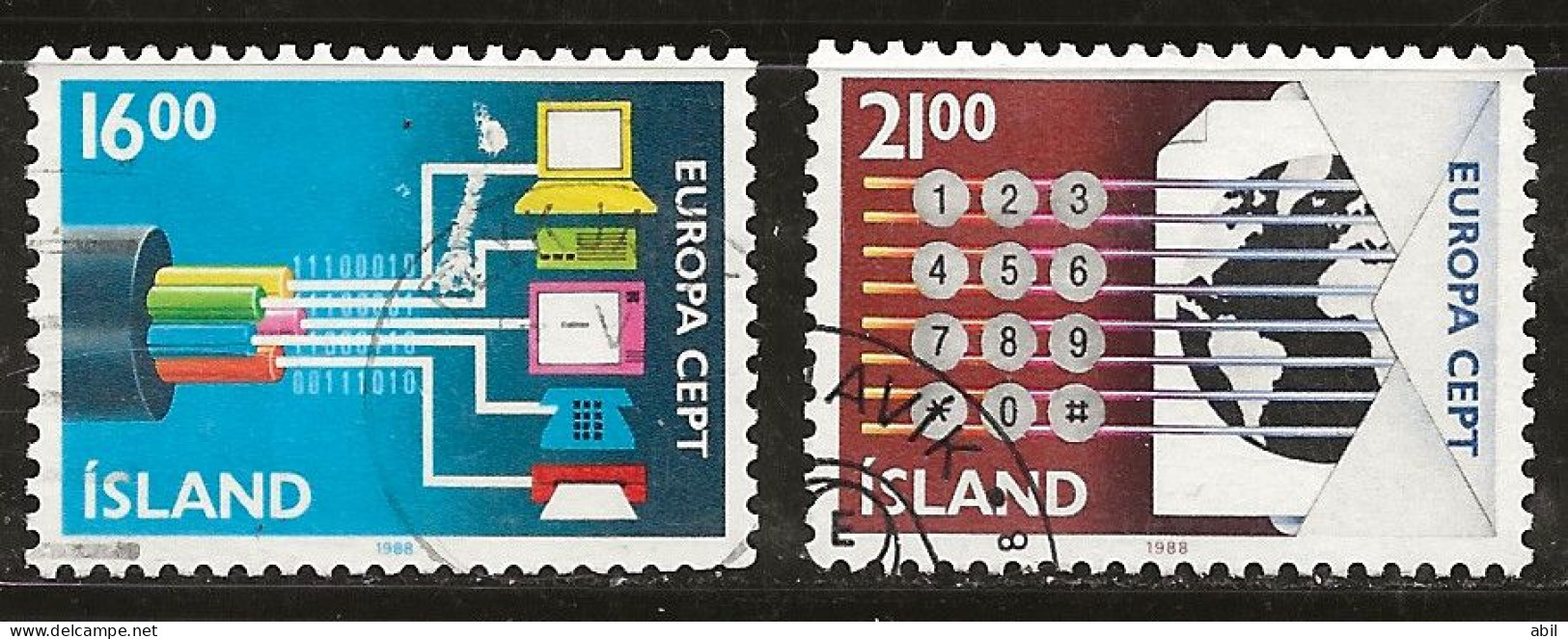 Islande 1988 N° Y&T : 635 Et 636 Obl. - Gebraucht