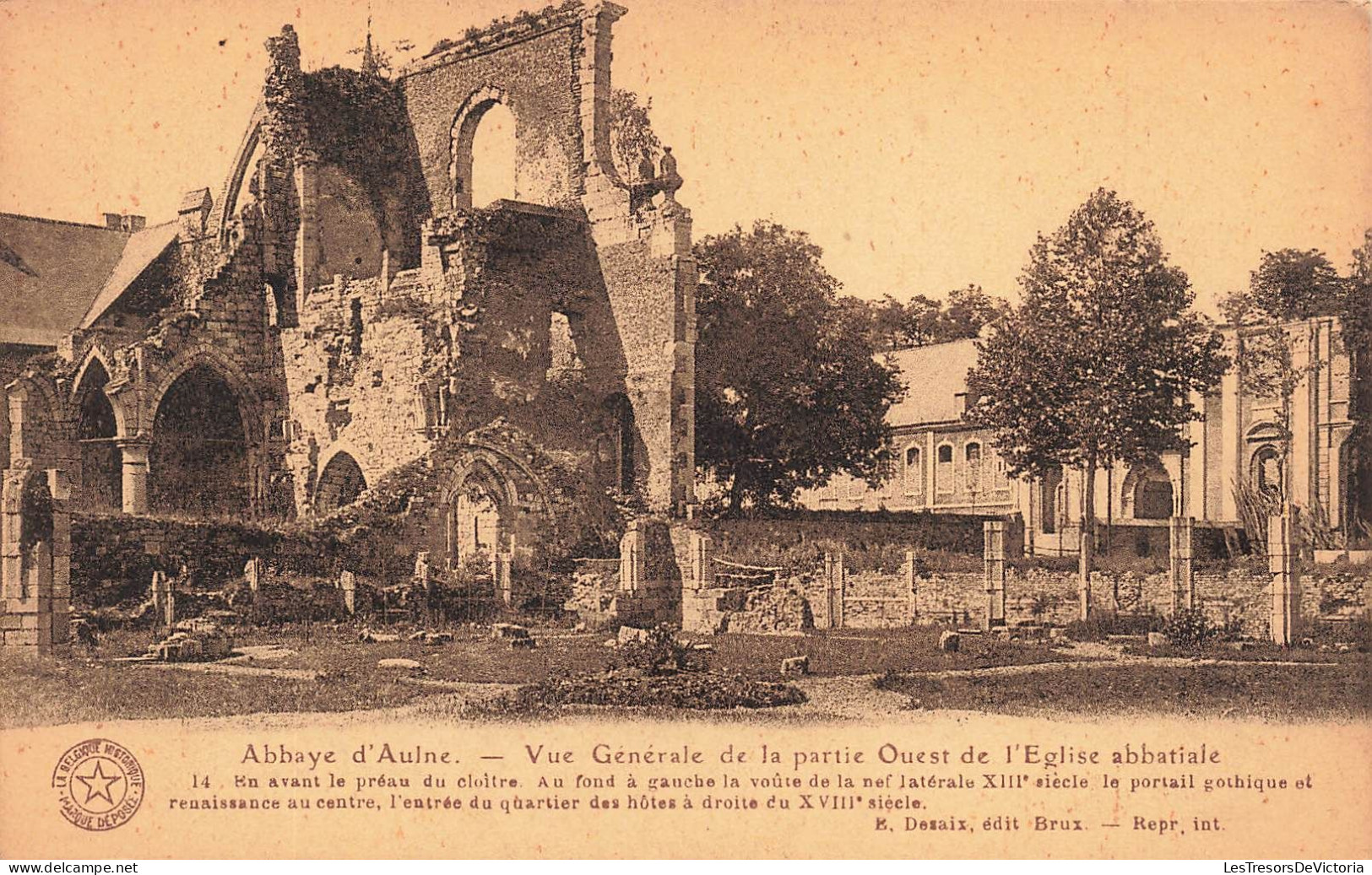 BELGIQUE - Abbaye D'Aulne - Vue Générale De La Partie Ouest De L'église Abbatiale - Carte Postale Ancienne - Autres & Non Classés