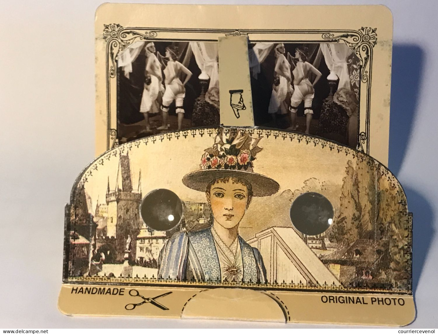 CPSM - Appareil Stéréoscopique En Carton Fort, Vue érotique, Formant Carte Postale Une Fois Replié. 10,5cm X 15cm - Stereoscope Cards