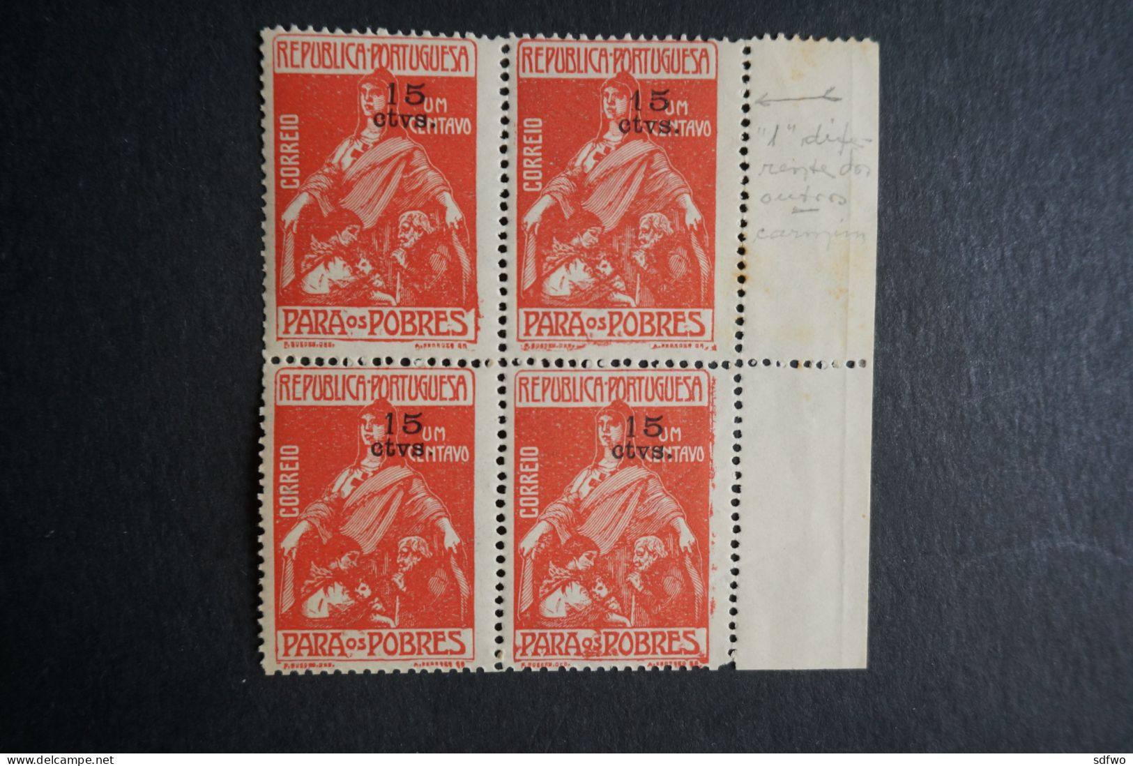 (T6) Portugal 1915/1925 - Postal Tax For The Poors 15 S/1 C - Af. IPT 09 (MNH) - Neufs