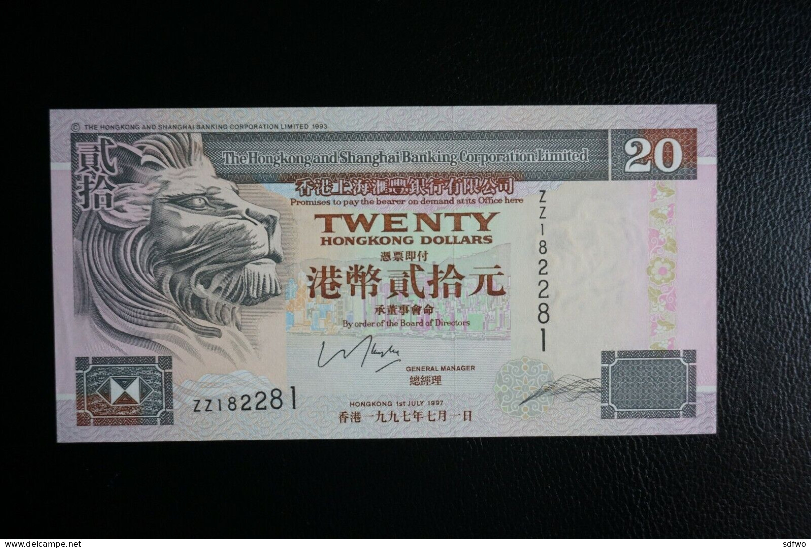 (Tv) 1997 HONG KONG OLD ISSUE - HSBC 20 DOLLARS - REPLACEMENT ISSUE #ZZ182,281 (UNC) - Hongkong