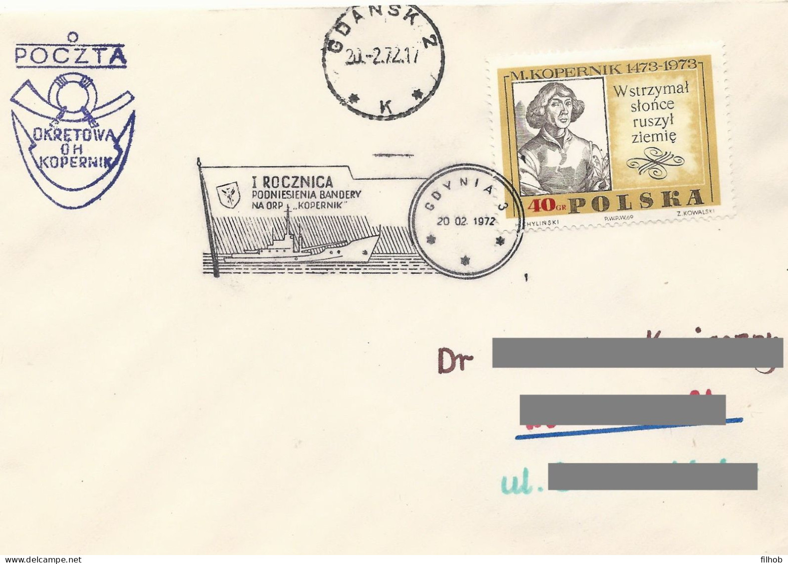 Poland Post - Ship POK.1972.gdy.05: Gdynia ORP Kopernik Copernicus - Sonstige & Ohne Zuordnung