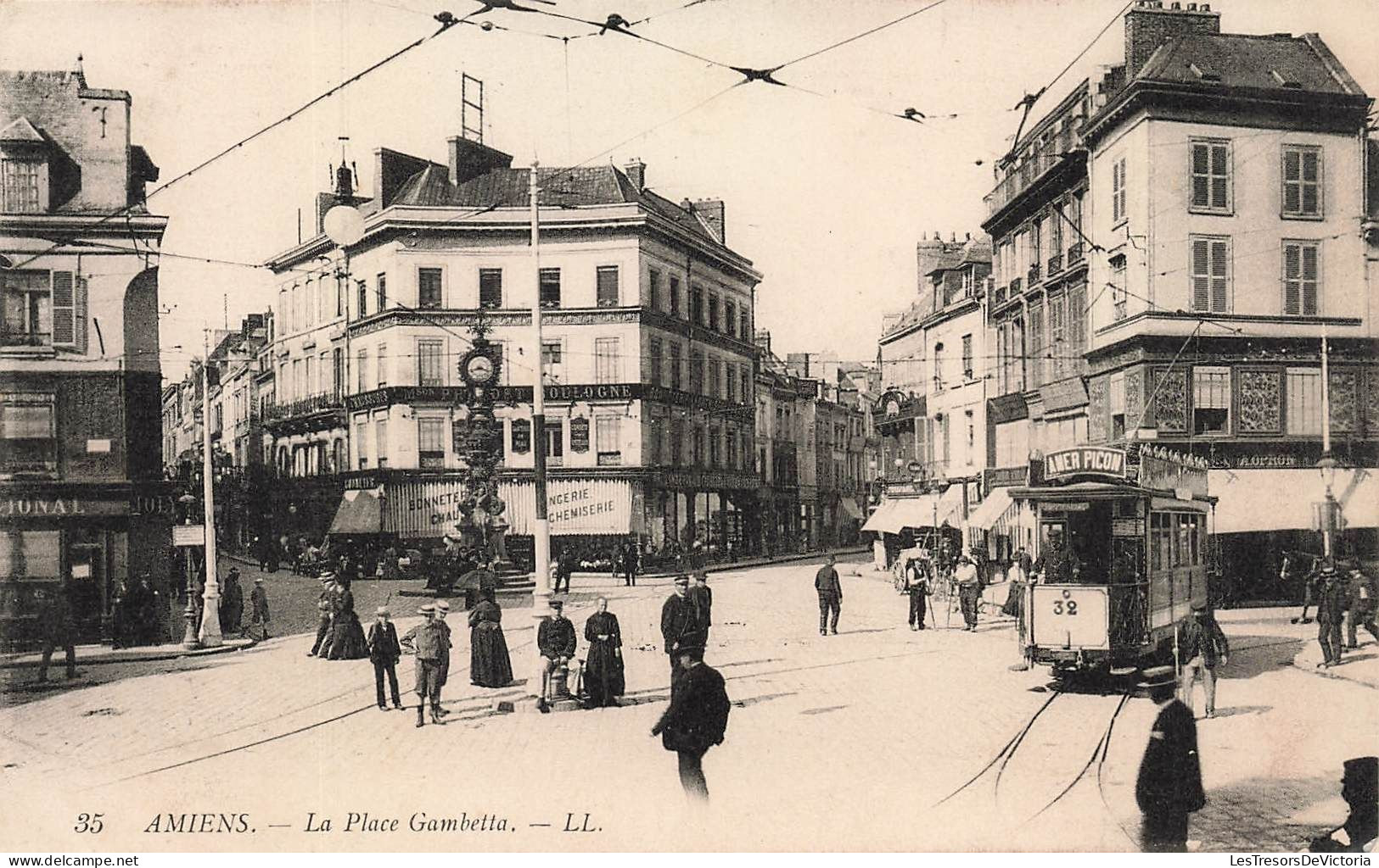 FRANCE - Amiens - Vue Générale De La Place Gambetta - L L - Vue Du Croisement - Animé - Carte Postale Ancienne - Amiens