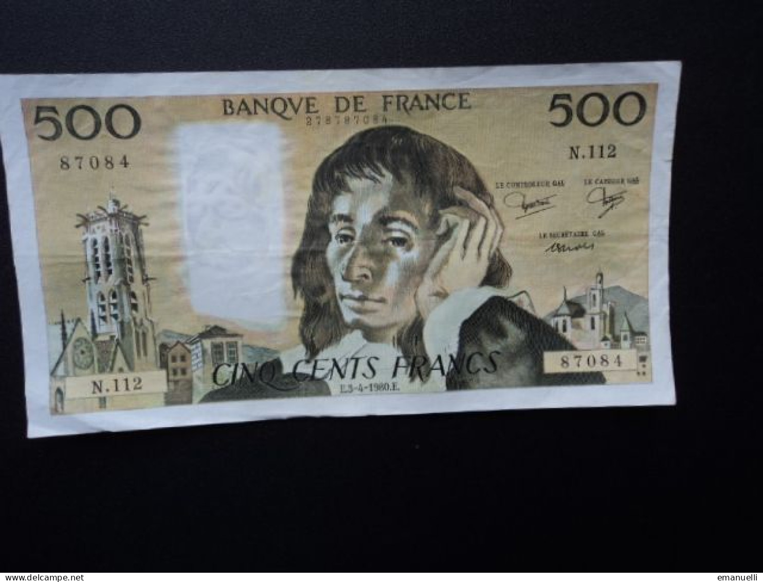 FRANCE : 500 FRANCS  3-4-1980   FAYETTE 71 / PICK 156e     TTB  * - 500 F 1968-1993 ''Pascal''