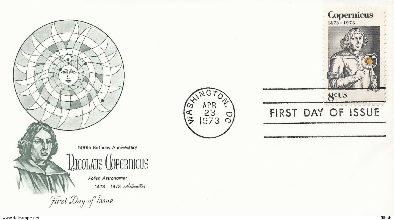 USA Postmark (1019): FDC M.Kopernik Copernicus 500 Y. - Schmuck-FDC