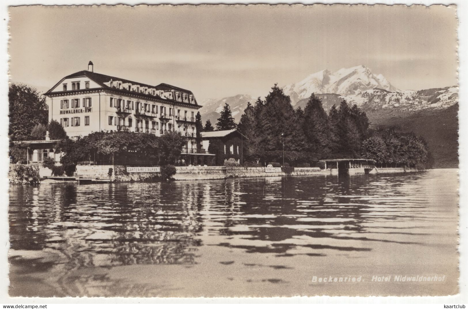 Beckenried. Hotel 'Nidwalderhof' - Garten-Restaurant - (Schweiz/Switserland/Suisse) - 1952 - Beckenried