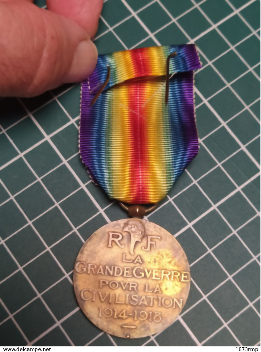 MÉDAILLE INTERALLIÉS 14/18 FRANCE WW1, EPINGLE - Frankrijk