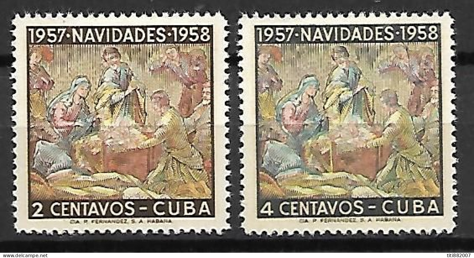 CUBA.     1957.   Y&T N° 468 / 469 *.    Crèche  /  Noël. - Nuevos