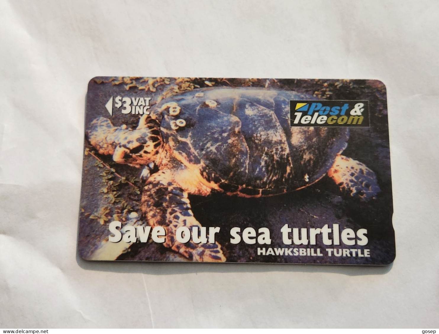 FiGI-(17FIB-FIJ-083)-"Hawks I'll Turtle"Taku-(76)(1996)-($3)-(17FIB042475)-(TIRAGE-55.000)-used Card+1card Prepiad Free - Fidschi