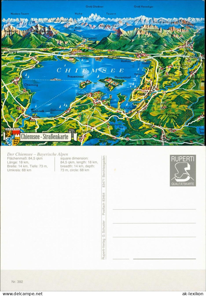 Ansichtskarte Chiemsee Chiemsee (See) - Karte 1988 - Chiemgauer Alpen