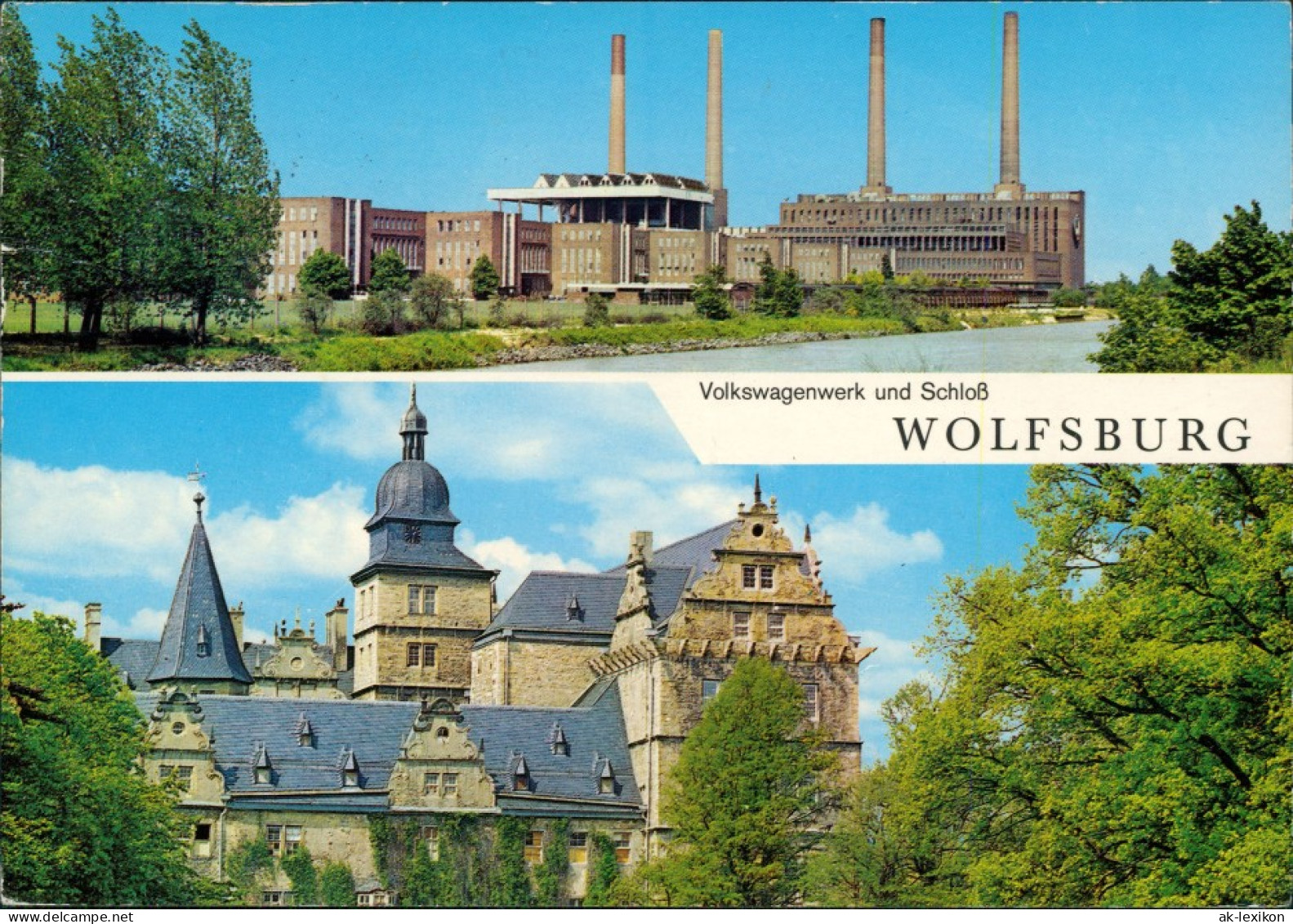 Ansichtskarte Wolfsburg VW Volkswagen-Werk Und Schloß 1973 - Wolfsburg