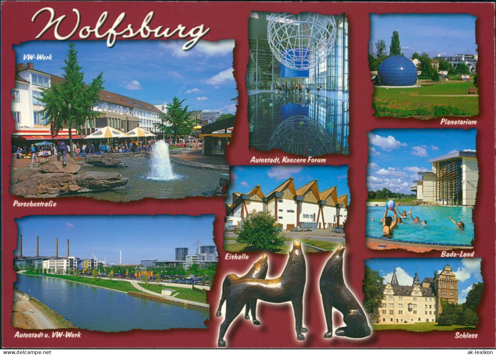 Wolfsburg VW-Werk, Konzern  Porschestraße, Bade-Land, Schloss 1989 - Wolfsburg