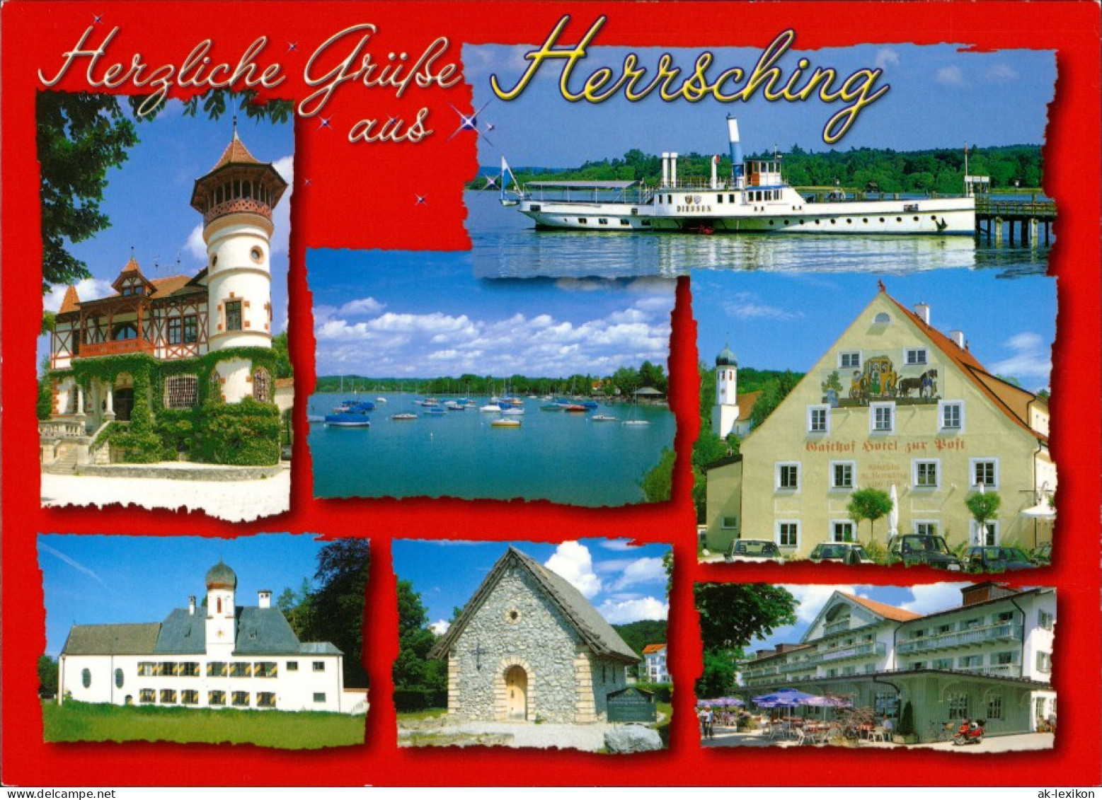 Ansichtskarte Herrsching Am Ammersee Villa, See, Fähre, Hotel, Kapelle 1993 - Herrsching