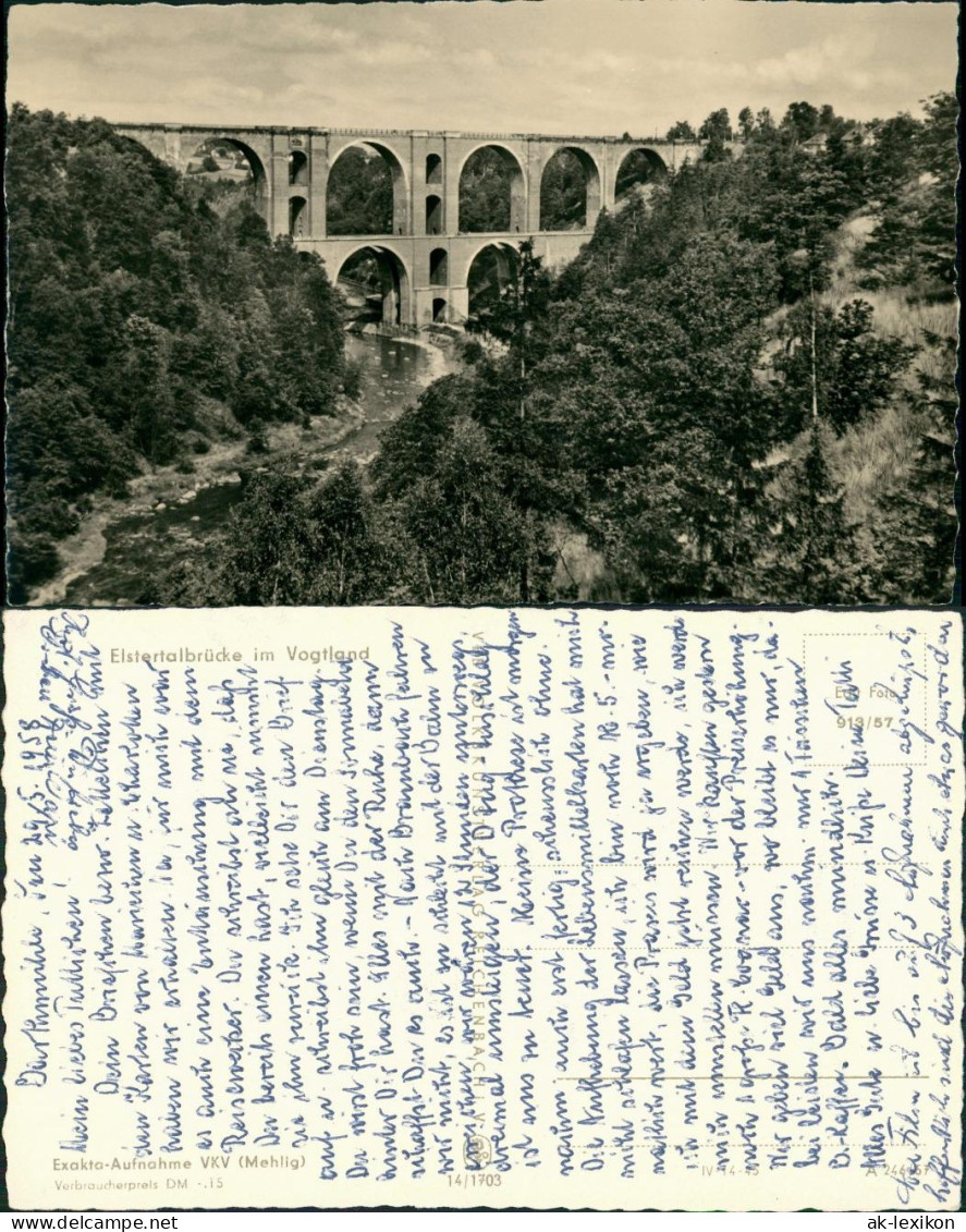 Ansichtskarte Jocketa-Pöhl Elstertalbrücke 1967 - Poehl