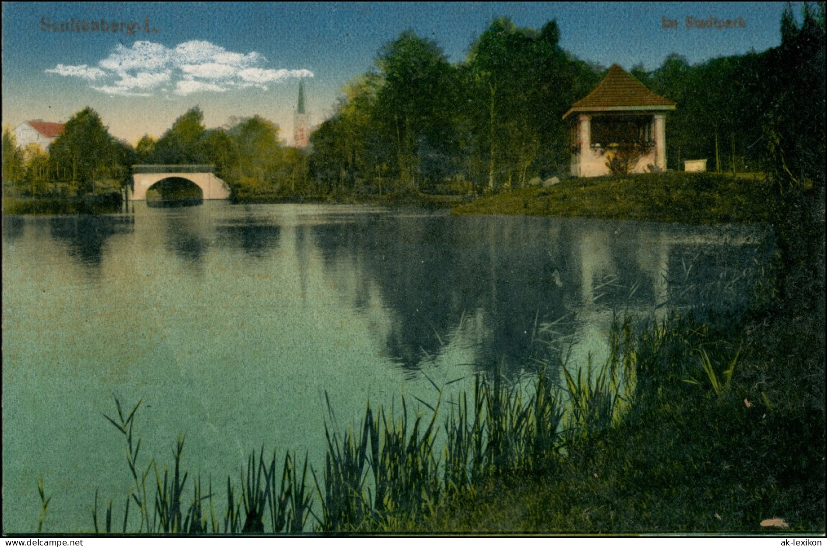 Ansichtskarte Senftenberg (Niederlausitz) Stadtpark - Schloßpark 1914  - Senftenberg