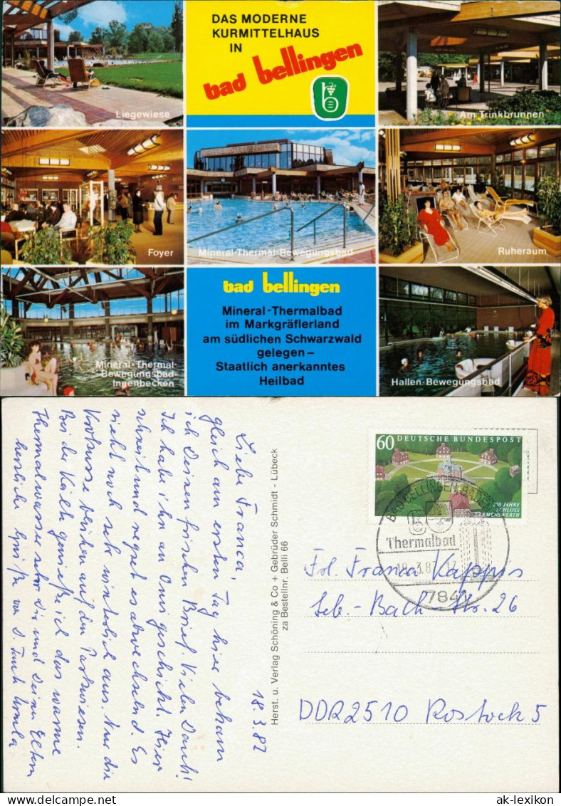 Ansichtskarte Bad Bellingen Kurhaus: Thermalbad, Foyer, Ruheraum 1987 - Bad Bellingen