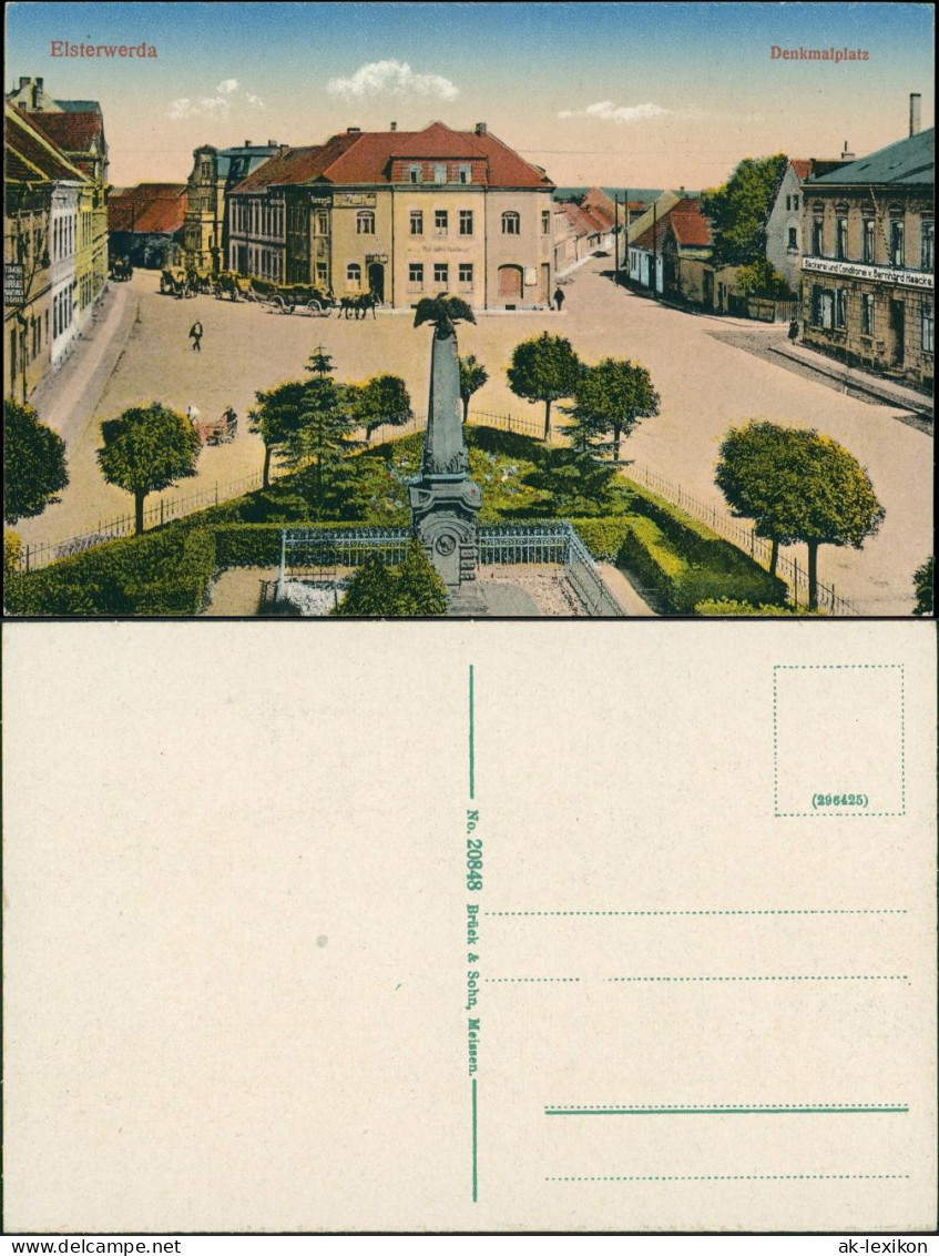 Ansichtskarte Elsterwerda Wikow Denkmalplatz Und Straßen 1916 - Elsterwerda