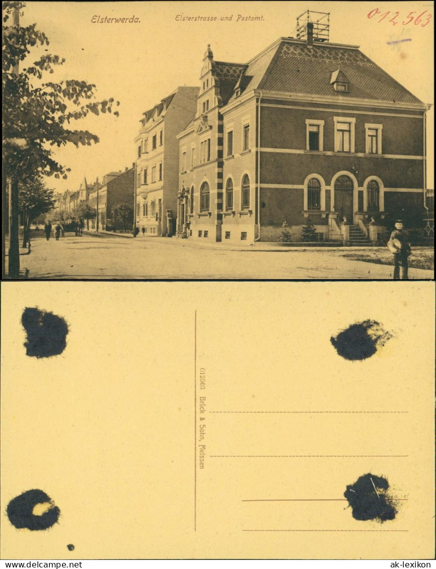 Ansichtskarte Elsterwerda Wikow Elsterstraße Und Postamt 1918 - Elsterwerda