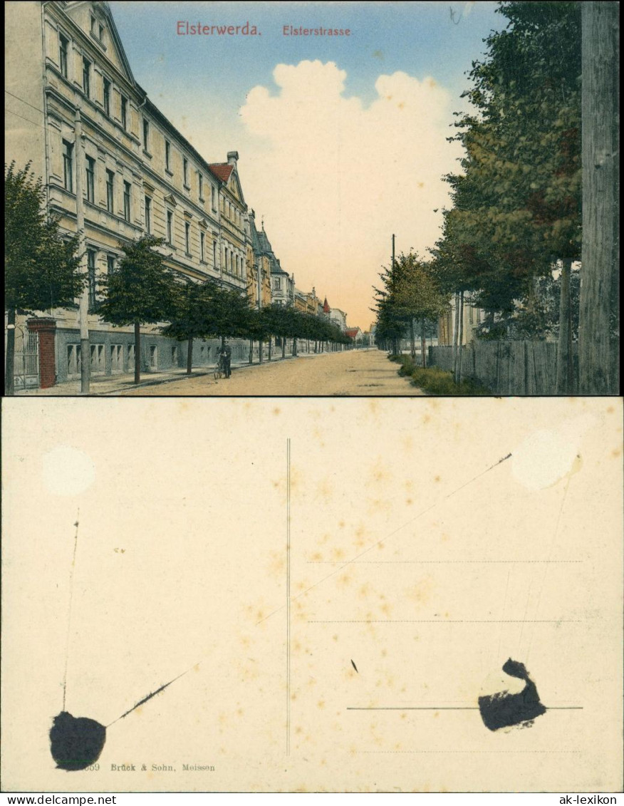 Ansichtskarte Elsterwerda Wikow Elsterstraße 1913 Coloriert - Elsterwerda