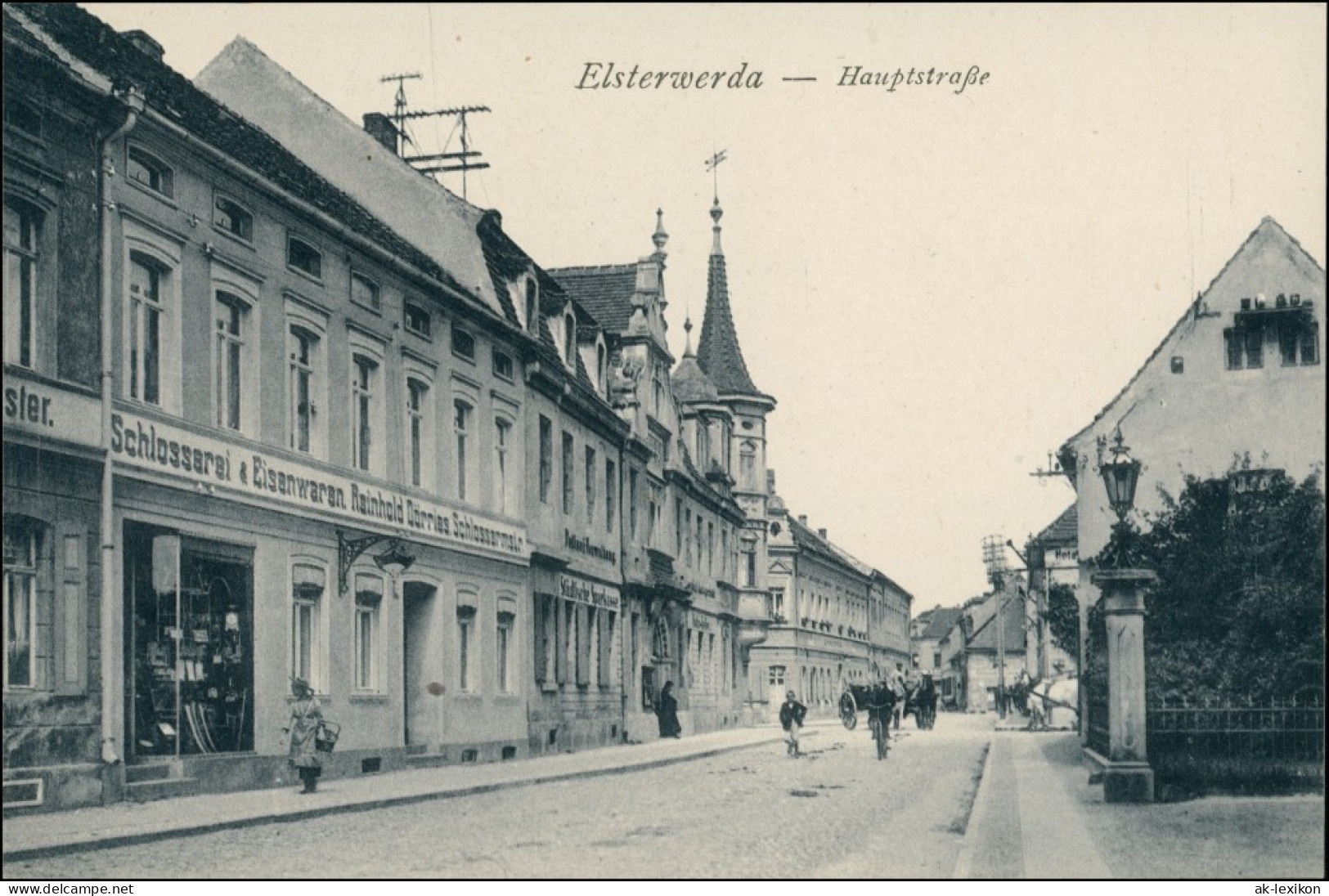 Ansichtskarte Elsterwerda Wikow Hauptstraße - Schlosserei 1915 Coloriert B - Elsterwerda