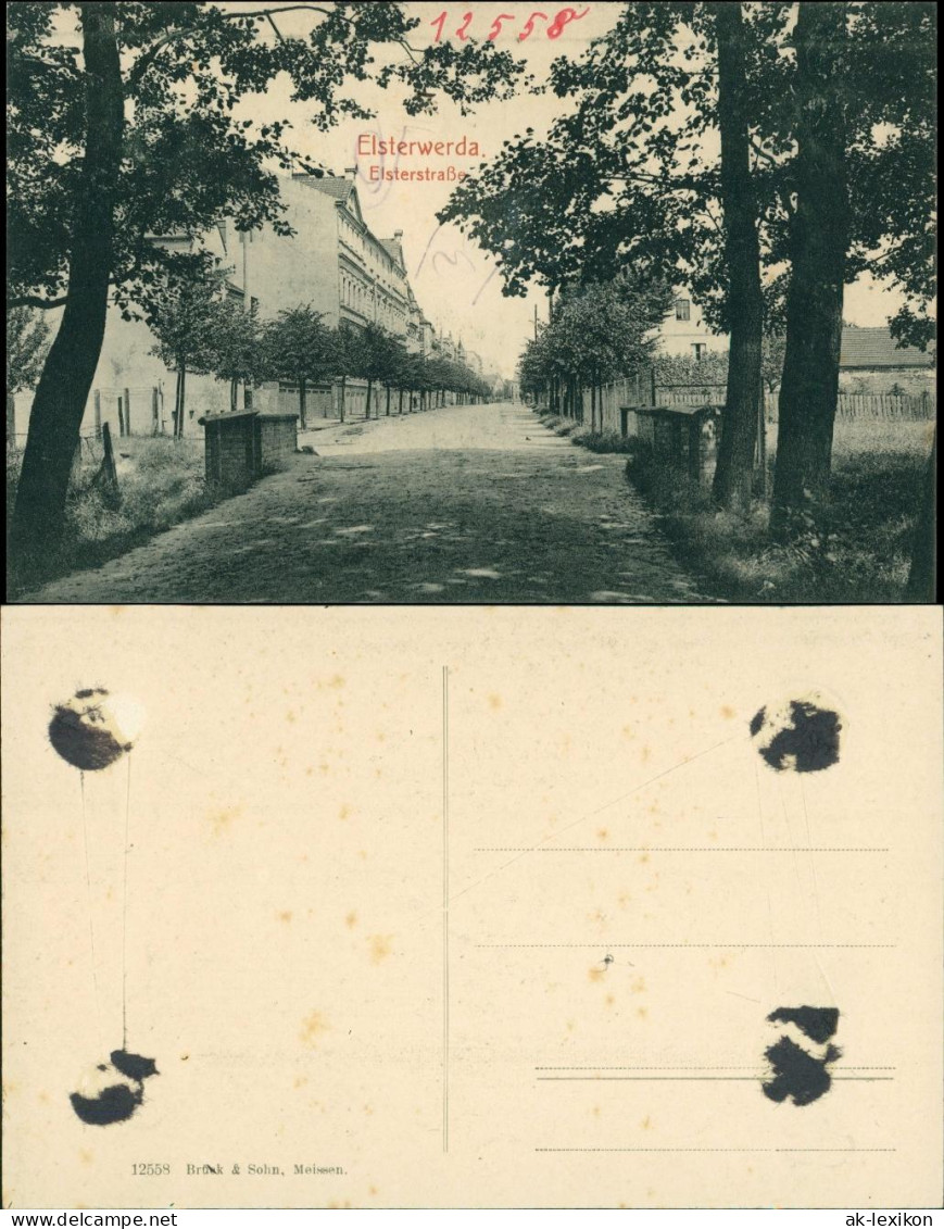 Ansichtskarte Elsterwerda Wikow Elsterstraße - Brücke 1914  - Elsterwerda