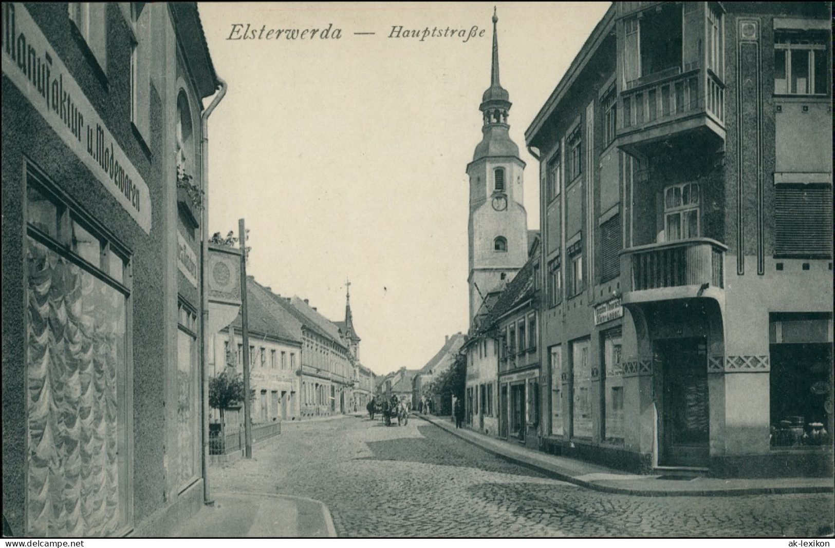 Ansichtskarte Elsterwerda Wikow Hauptstraße - Manufaktur 1915 - Elsterwerda