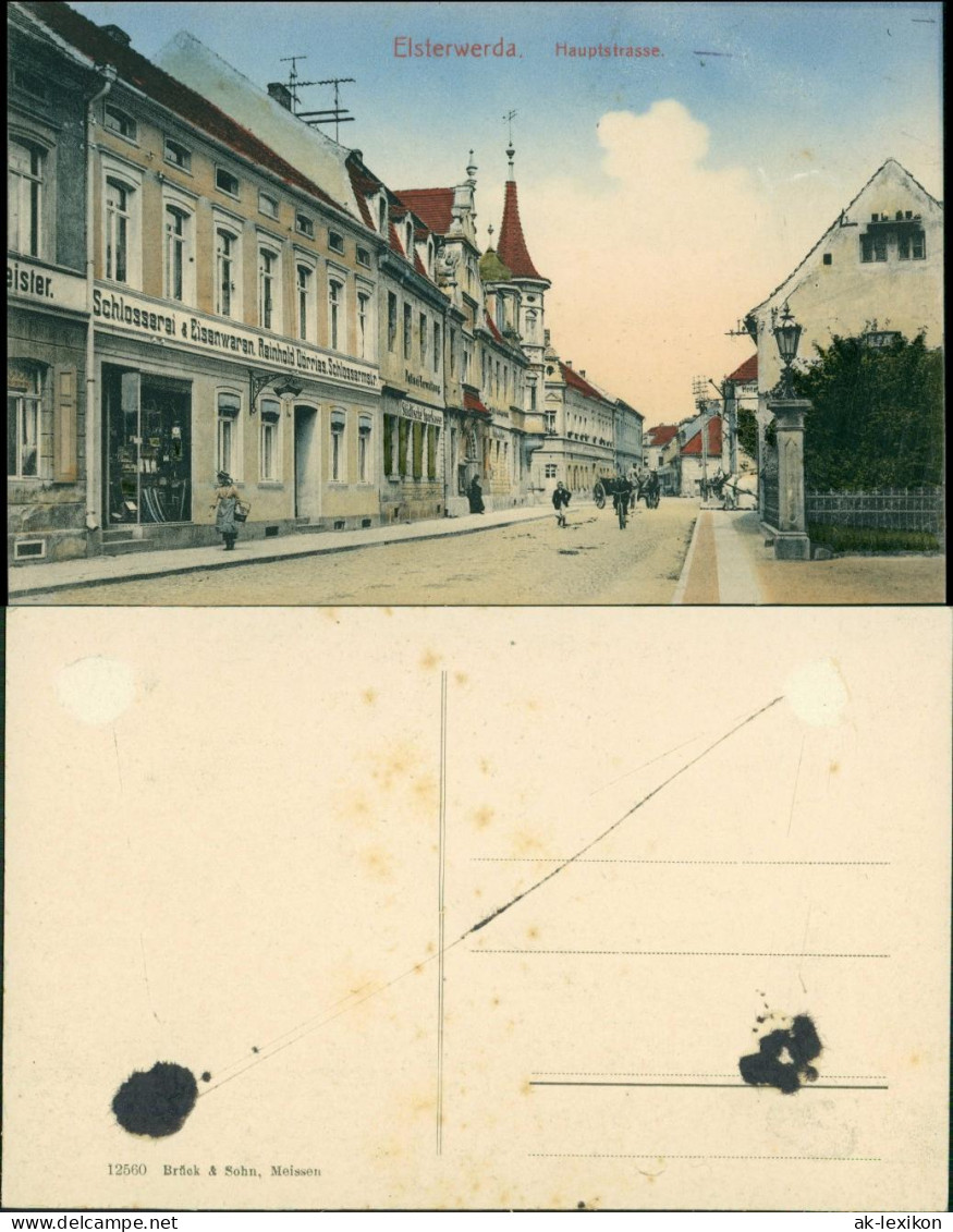 Ansichtskarte Elsterwerda Wikow Hauptstraße - Schlosserei 1915 Coloriert - Elsterwerda