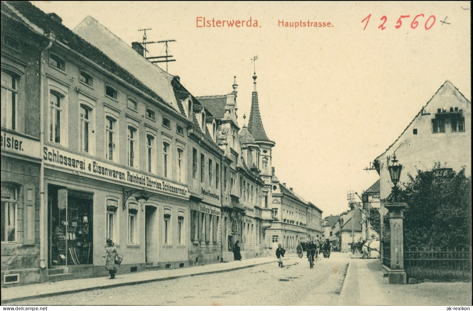 Ansichtskarte Elsterwerda Wikow Hauptstraße - Schlosserei 1915 - Elsterwerda