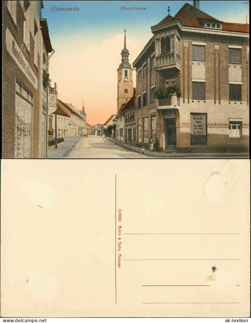 Elsterwerda Wikow Manufaktur, Geschäft - Hauptstraße 1918 Coloriert - Elsterwerda