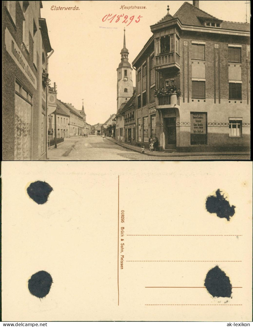 Ansichtskarte Elsterwerda Wikow Manufaktur, Geschäft - Hauptstraße 1918 - Elsterwerda