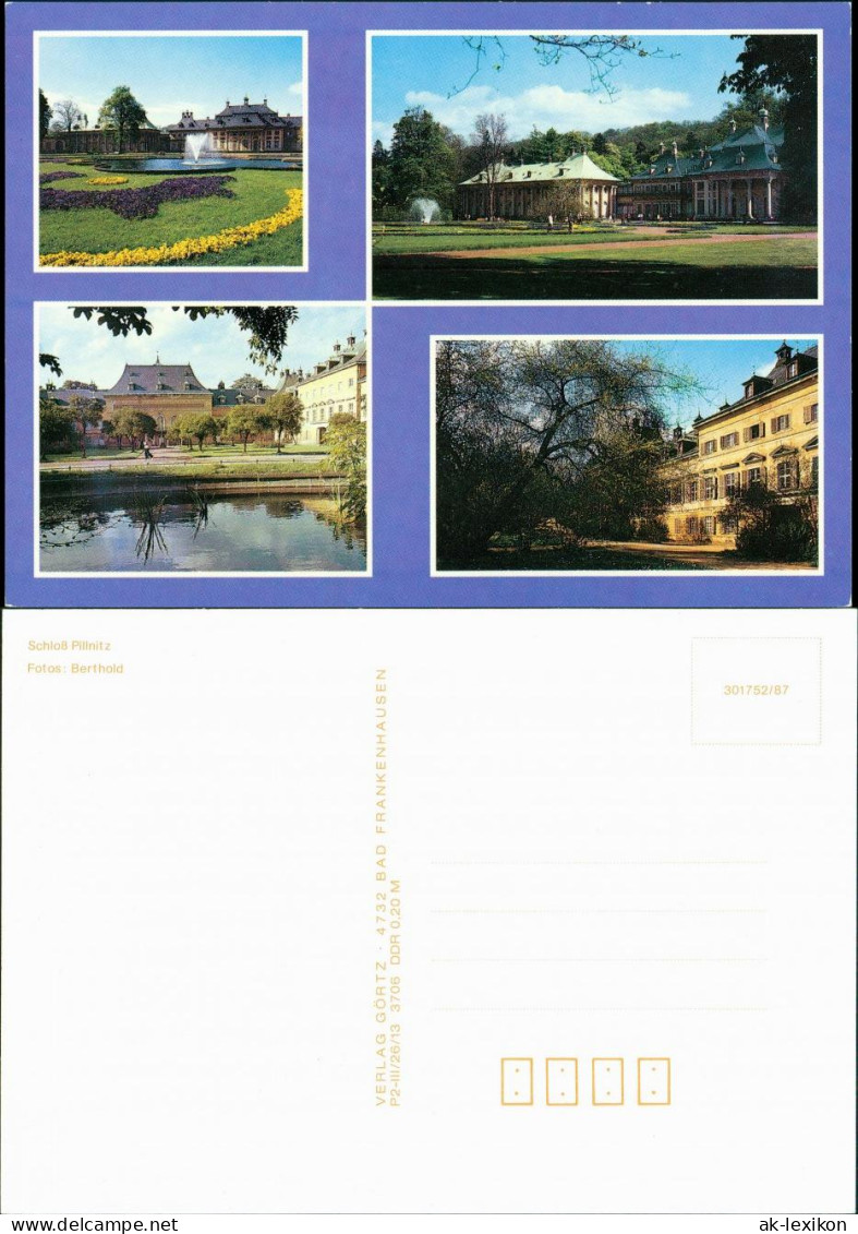 Ansichtskarte Pillnitz Schloss Pillnitz, Teich Und Garten, 4 Bild 1987 - Pillnitz