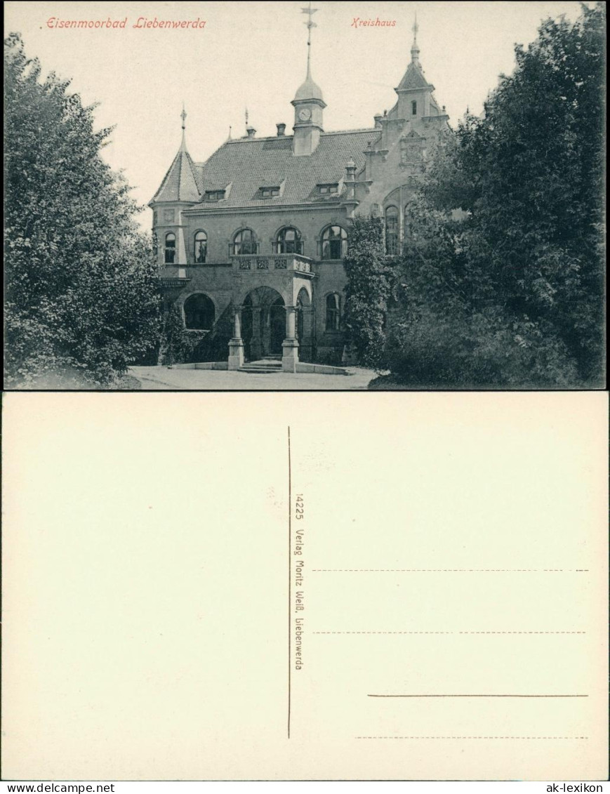 Ansichtskarte Bad Liebenwerda Kreishaus (Eisenmoorbad) 1913 C - Bad Liebenwerda