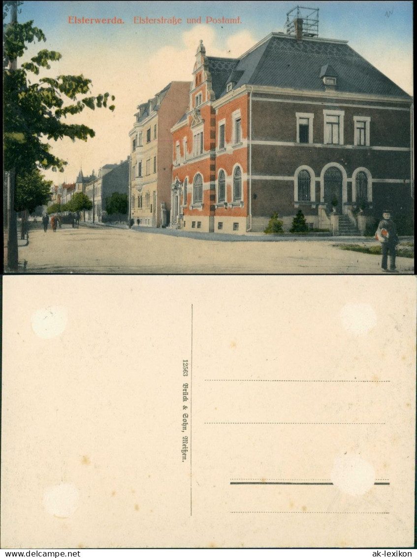 Ansichtskarte Elsterwerda Wikow Elsterstraße, Und Postamt 1911 Coloriert - Elsterwerda