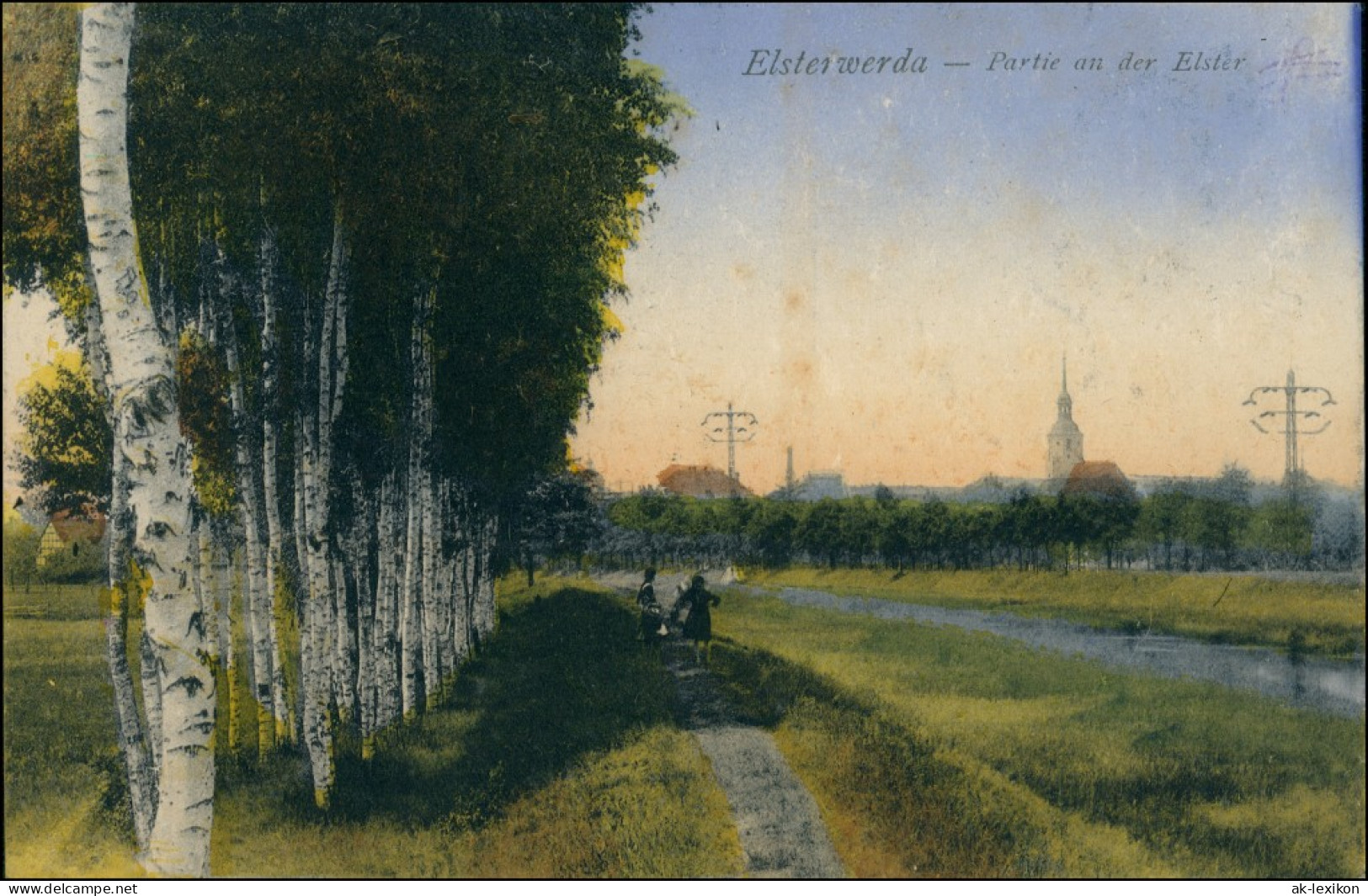 Ansichtskarte Elsterwerda Wikow Partie An Der Elster 1920 Coloriert - Elsterwerda