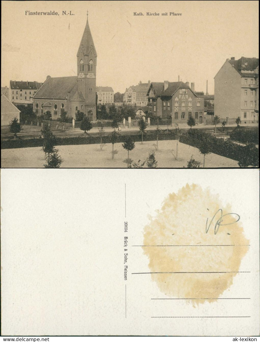 Ansichtskarte Finsterwalde Grabin Straße Kat. Kirche Und Pfarre 1912  - Finsterwalde