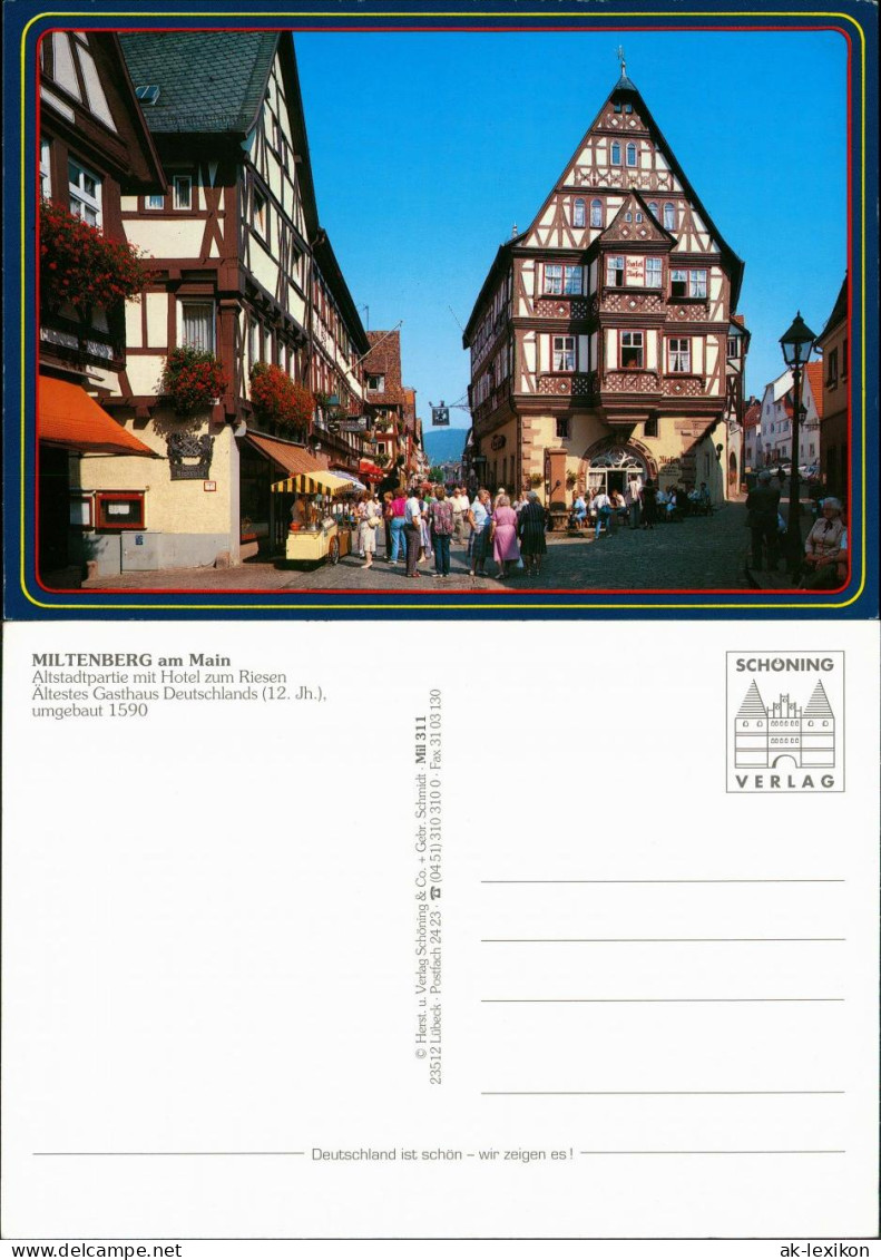 Miltenberg (Main) Altstadtpartie Mit Hotel Riesen, Personen Eis-Verkauf 1998 - Miltenberg A. Main