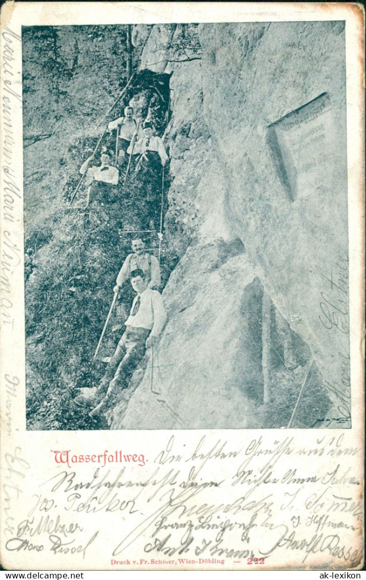 Ansichtskarte  Bergsteiger Alpen Am Wasserfallweg Wasserfall Weg 1904 - Alpinisme