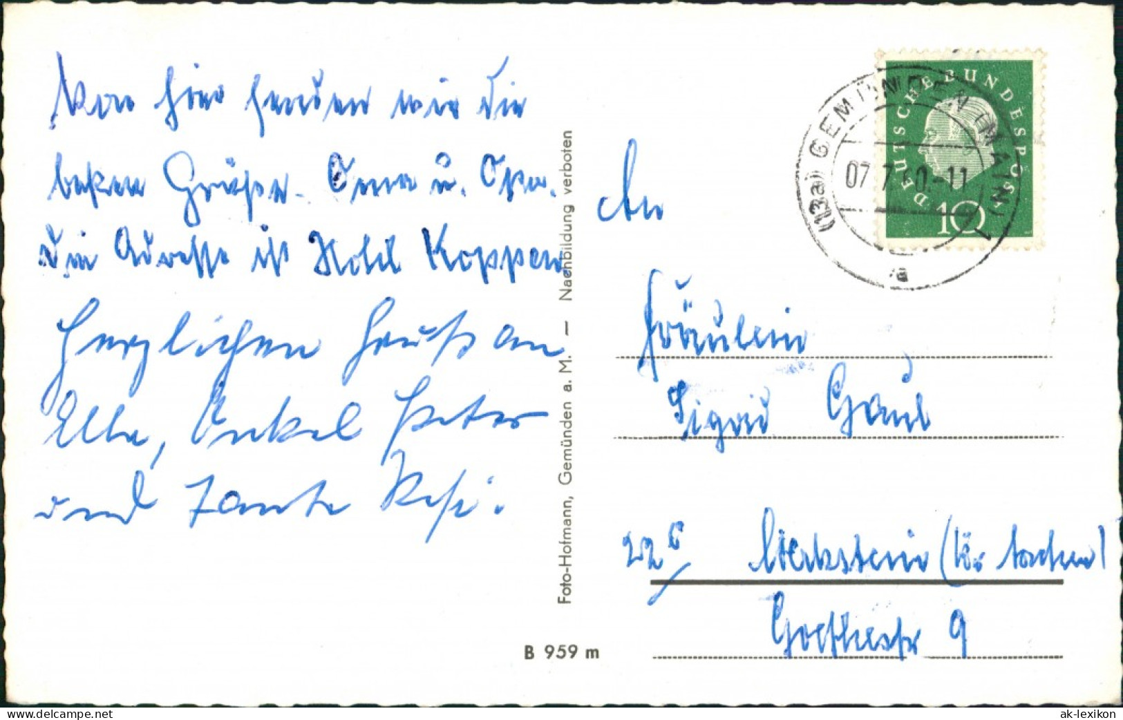 Gemünden A. Main Gesamtansicht Fernblick Auf Gemünden A. Main 1960 - Gemuenden