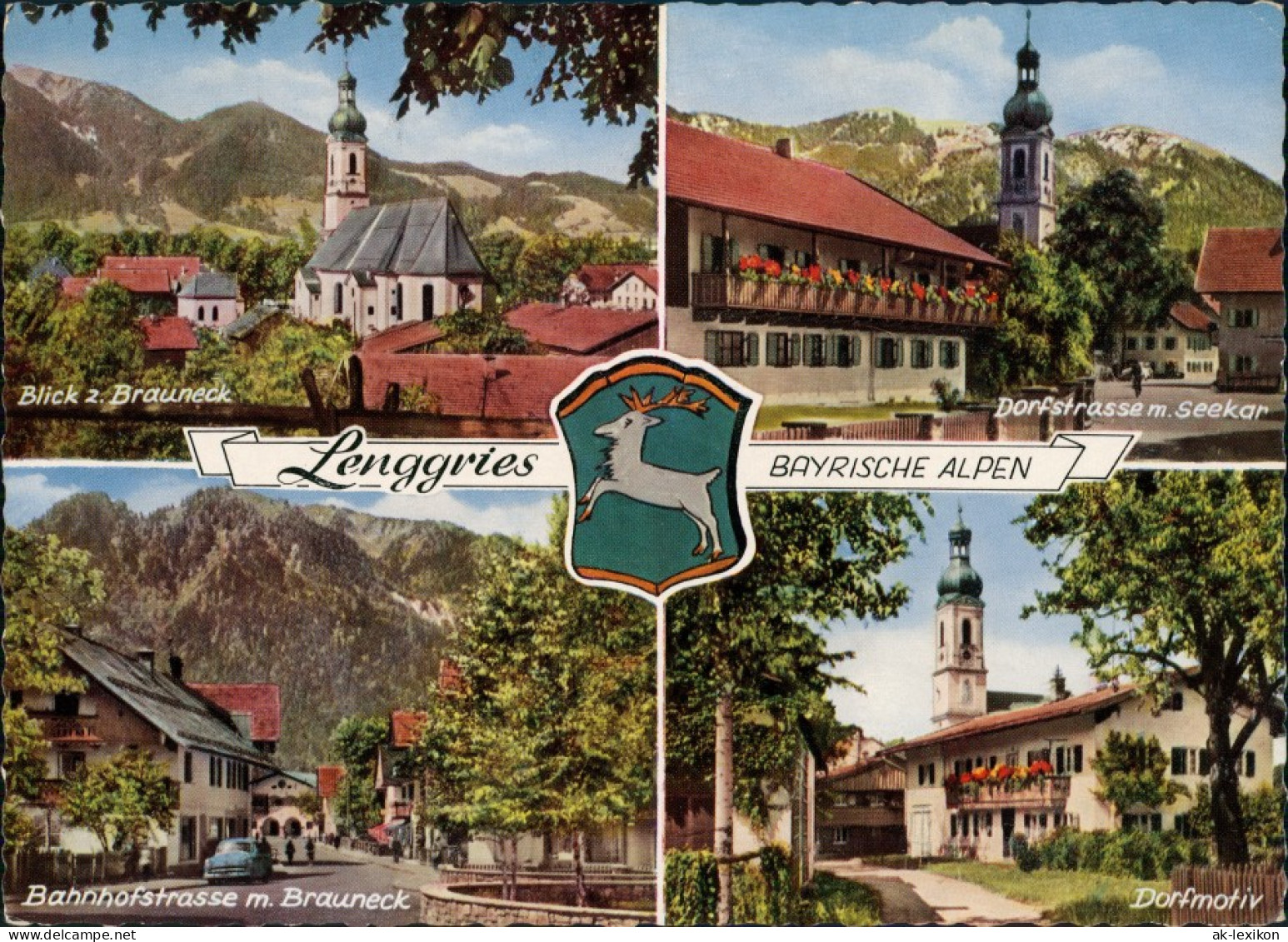 Lenggries Mehrbild-AK Mit Dorfstraße, Brauneck, Bahnhof-Str. U. Dorf-Motiv 1965 - Lenggries