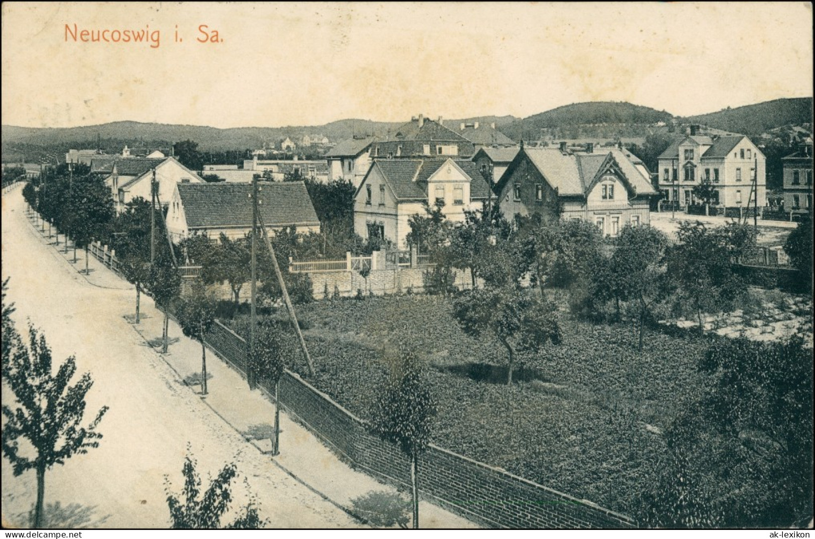 Ansichtskarte Coswig (Sachsen) Neucoswig - Straße 1913 - Coswig