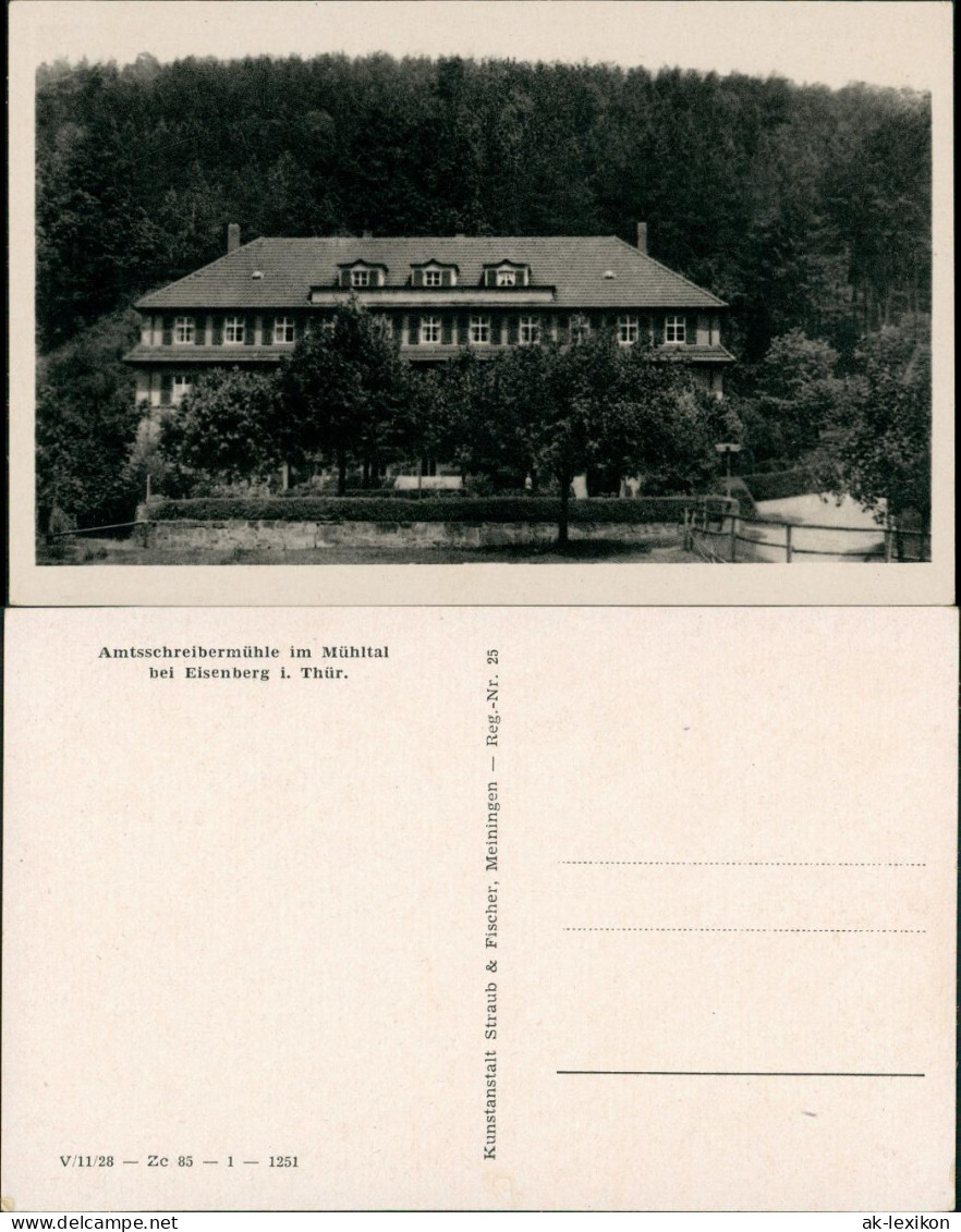 Ansichtskarte Eisenberg (Thüringen) Amtsschreibermühle - Mühltal 1954 - Eisenberg
