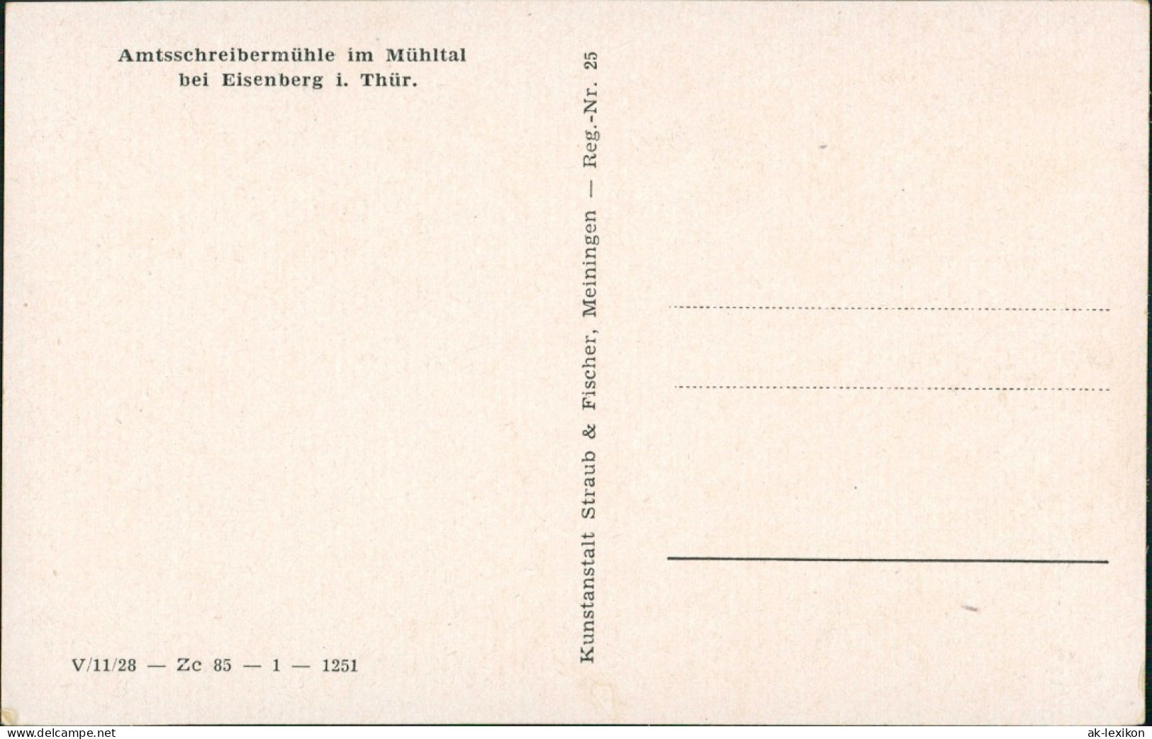 Ansichtskarte Eisenberg (Thüringen) Amtsschreibermühle - Mühltal 1954 - Eisenberg