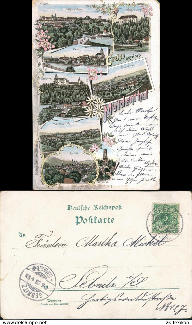 Ansichtskarte Litho AK Lunzenau Muldental Gruss Aus Waldenburg Etc 1898 - Penig