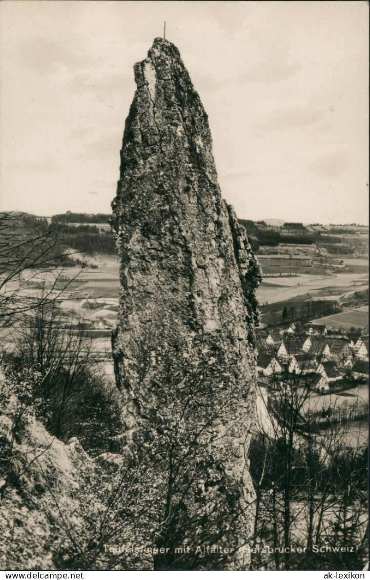 Hersbruck Fels-Formation "Teufels-Finger" Hersbrucker Schweiz Panorama 1935 - Hersbruck