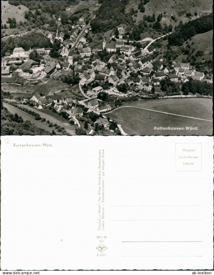 Buttenhausen-Münsingen (Württemberg) Luftbild Überflug   Württemberg 1955 - Muensingen