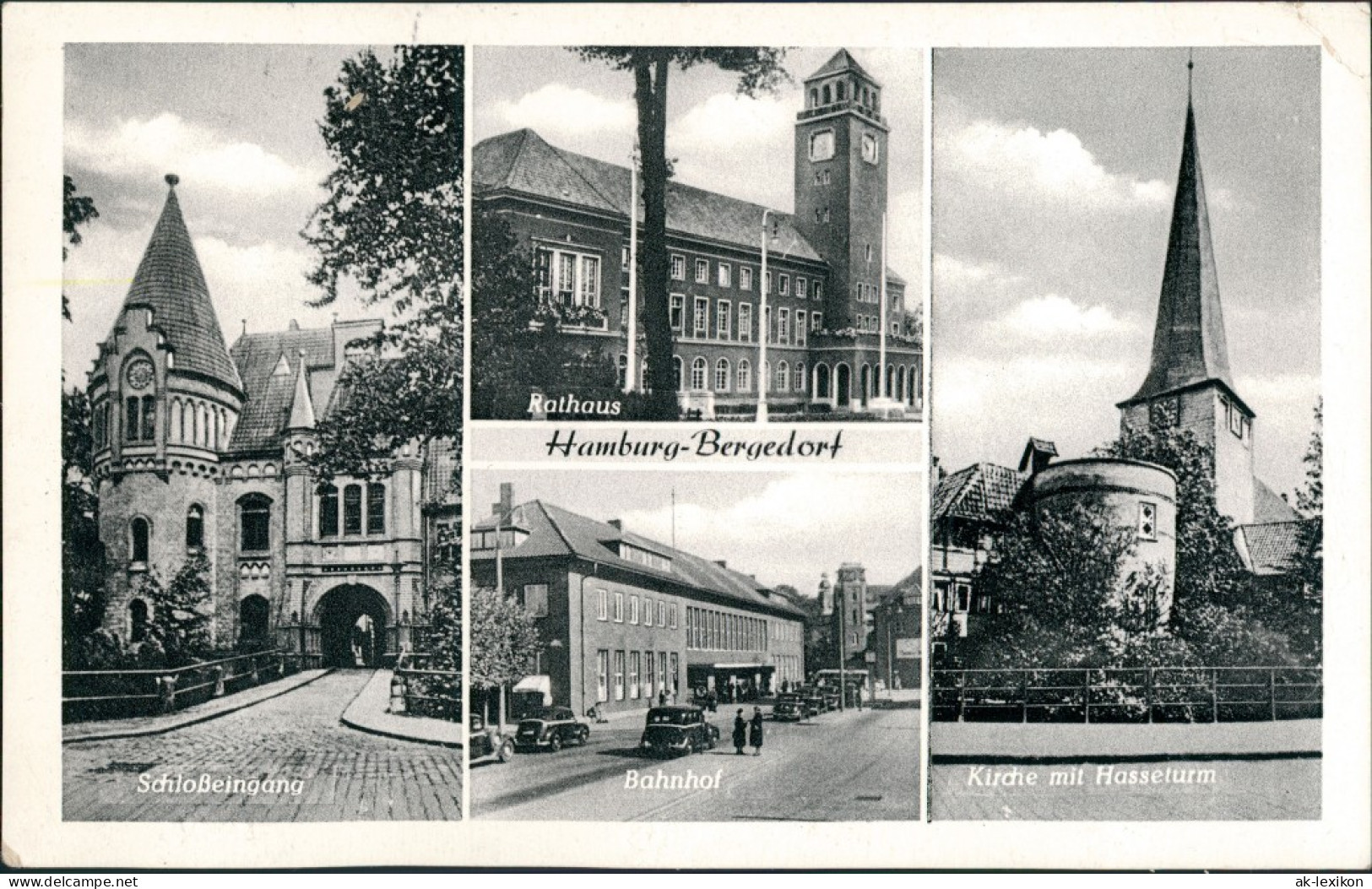 Ansichtskarte Bergedorf-Hamburg Rathaus, Schloß, Bahnhof 1962 - Bergedorf