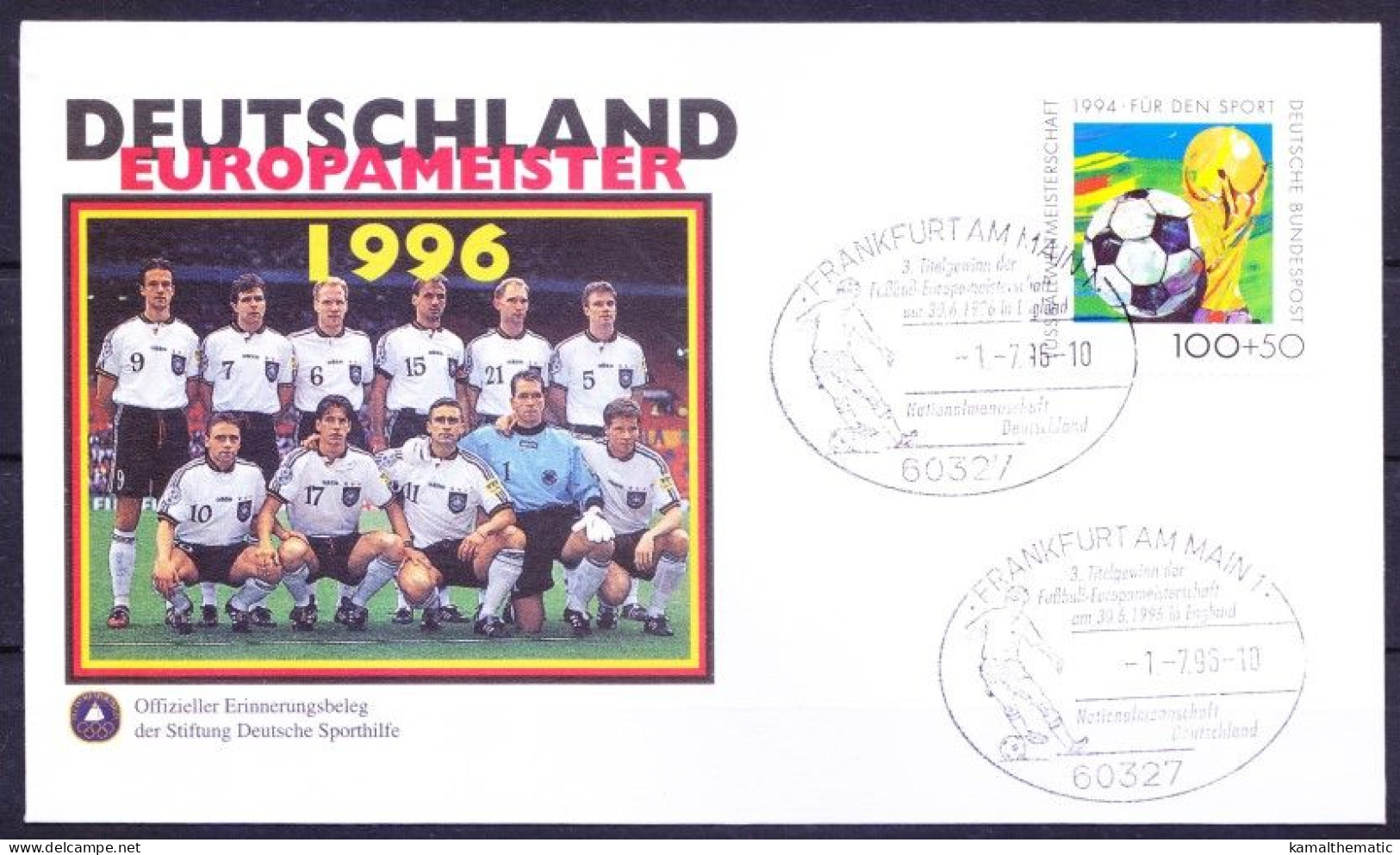 Soccer 1996 Cover, 3 Title Win At European Football Championship By Germany Team - Eurocopa (UEFA)